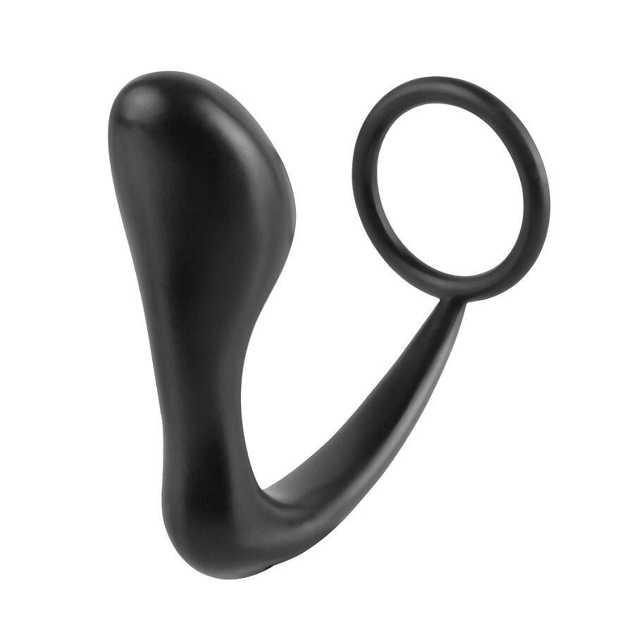 ANAL FANTASY ASS GASM, analni čep in erekcijski obroček, 8 cm, Ø=3,3 cm, črn - slika 2