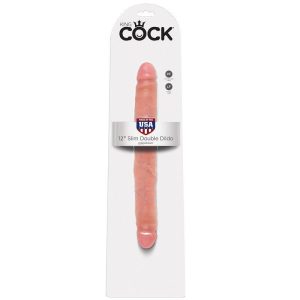 KING COCK SLIM DOUBLE DILDO 12”, svetle barve, 30 cm