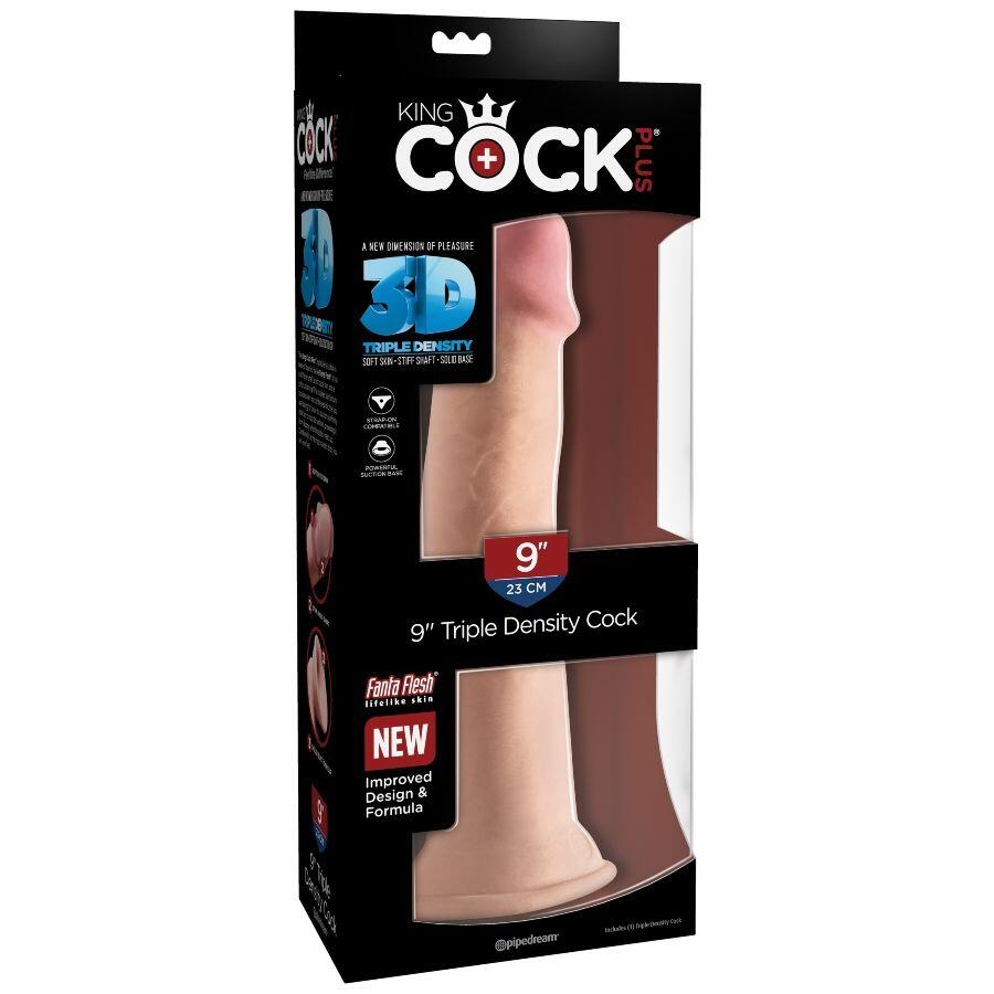 KING COCK TRIPLE DENSITY 9”, svetle barve, 23 cm - slika 6