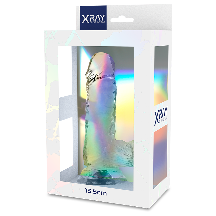 XRAY DILDO Z MODI, 15,5 cm, prozoren - slika 7