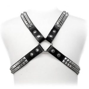 LEATHER BODY NARAMNICE - PYRAMID STUD