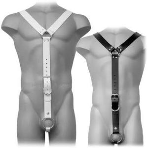 LEATHER BODY NARAMNICE ZA MOŠKE, bele
