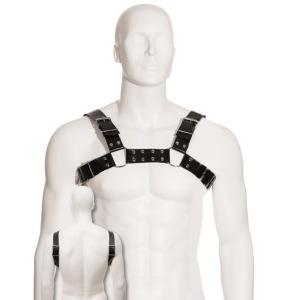 LEATHER BODY NARAMNICE - BLACK BULL DOG HARNESS