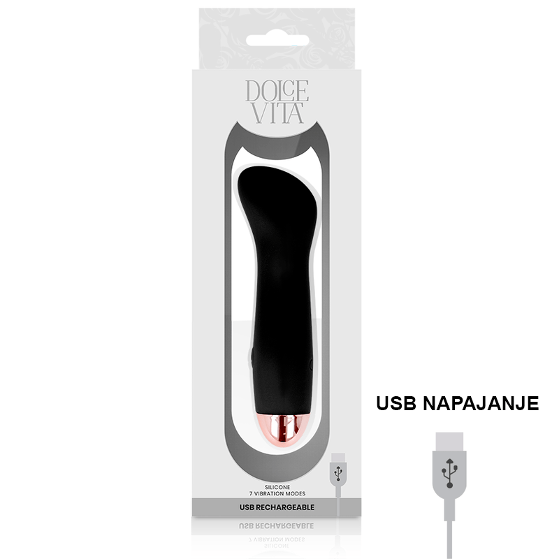 DOLCE VITA ONE, silikonski vibrator, črn