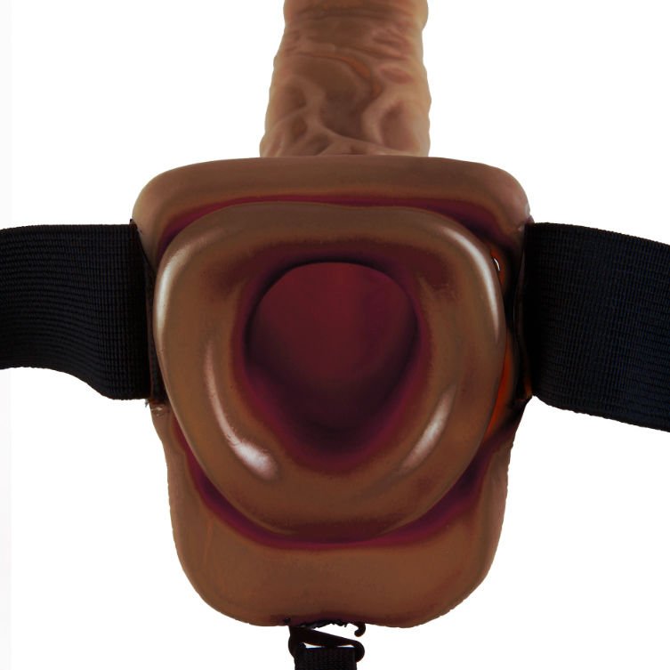 FETISH FANTASY SERIES - VOTEL VIBRACIJSKI STRAP ON, 22.9 CM, rjav - slika 4