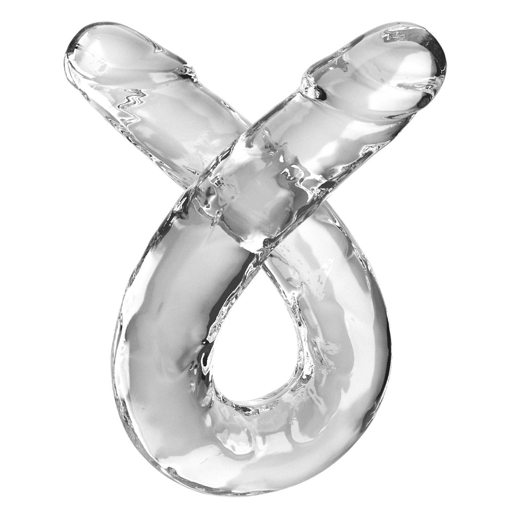 KING COCK 18" Double Dildo, prozoren - slika 2